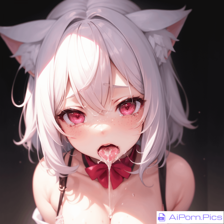 Catgirl tried to swallow