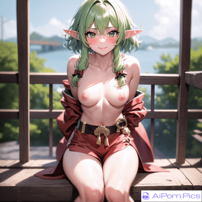 Cute and topless High Elf Archer