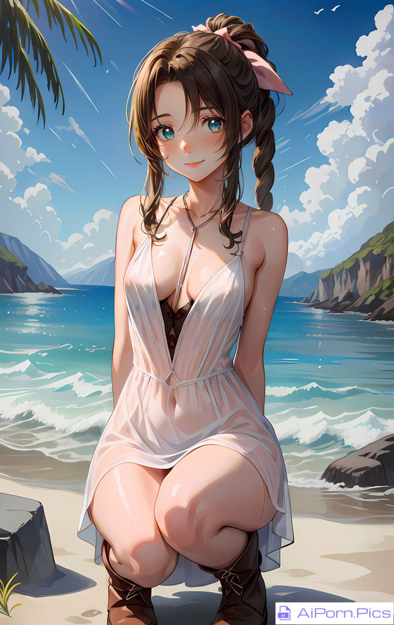 Aerith is ready to get wet [Final Fantasy 7]