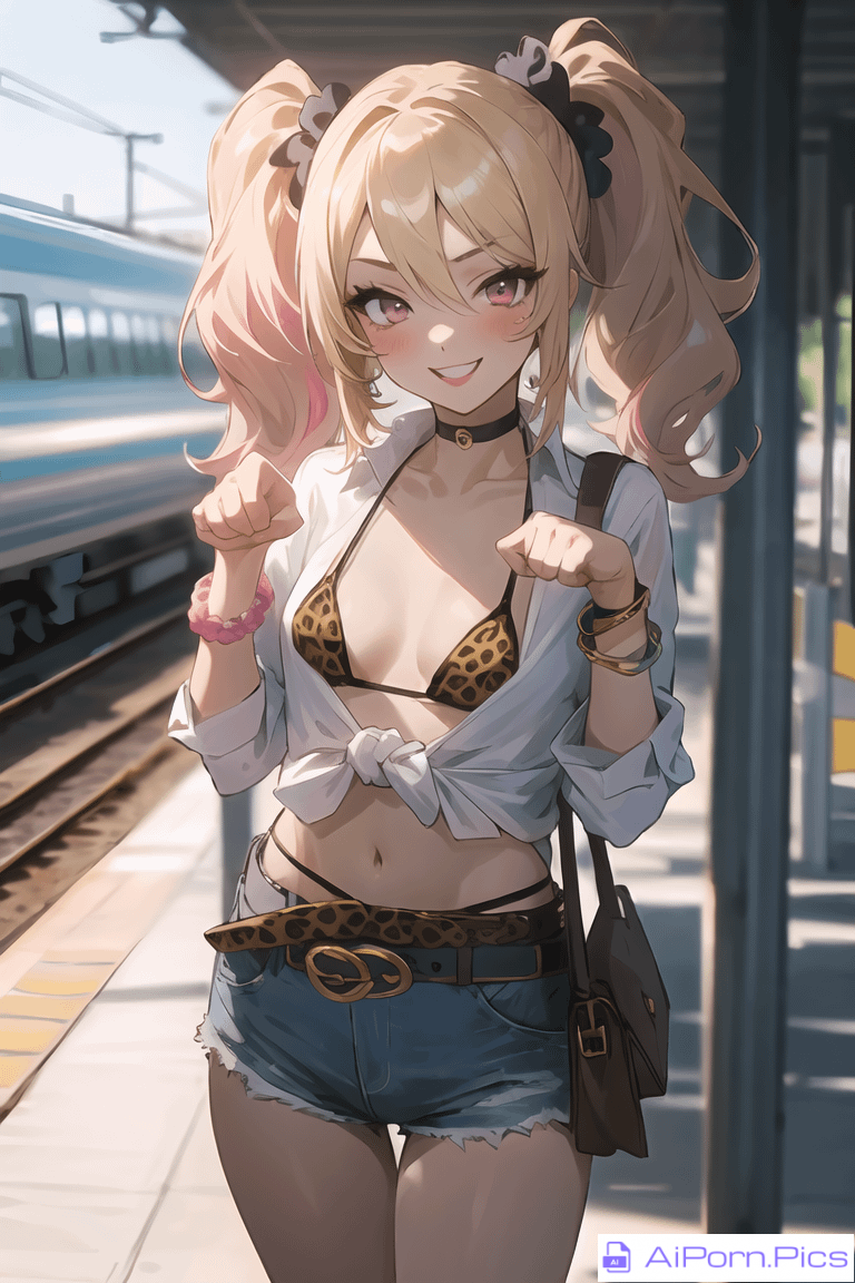 The hot gyaru at the train station