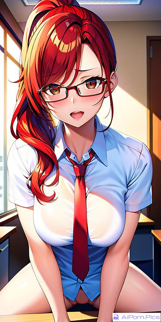 Tina looks sexy with glasses, and she knows it.