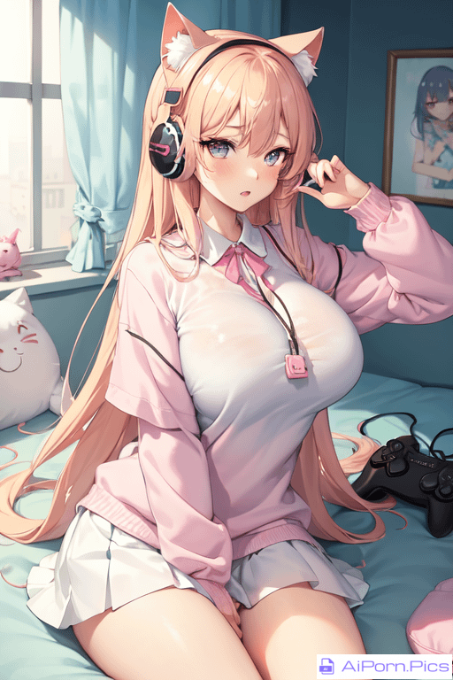 Cute Neko Gamer Girl