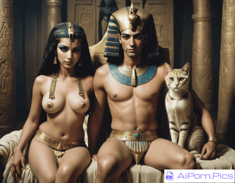 Historical Photograph of Ancient Egyptian Royalty