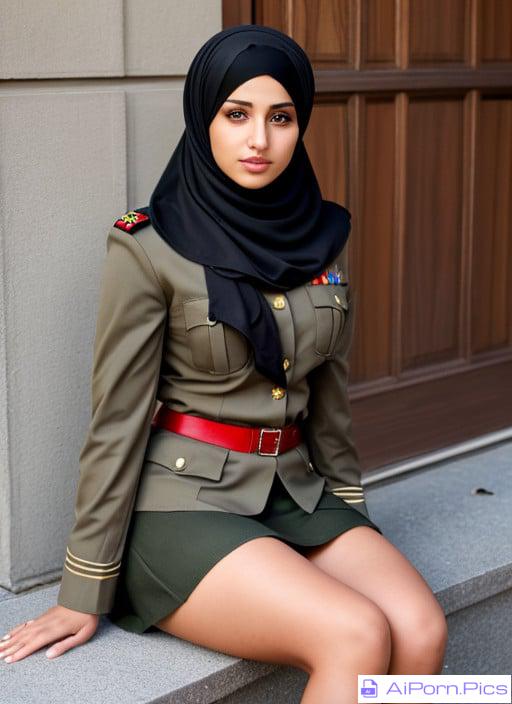 Hijabi Mini Skirt Female Officer