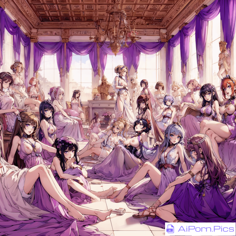 Purple themed harem