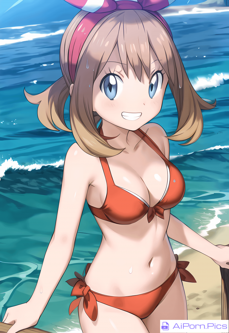 May in a bikini looks cute