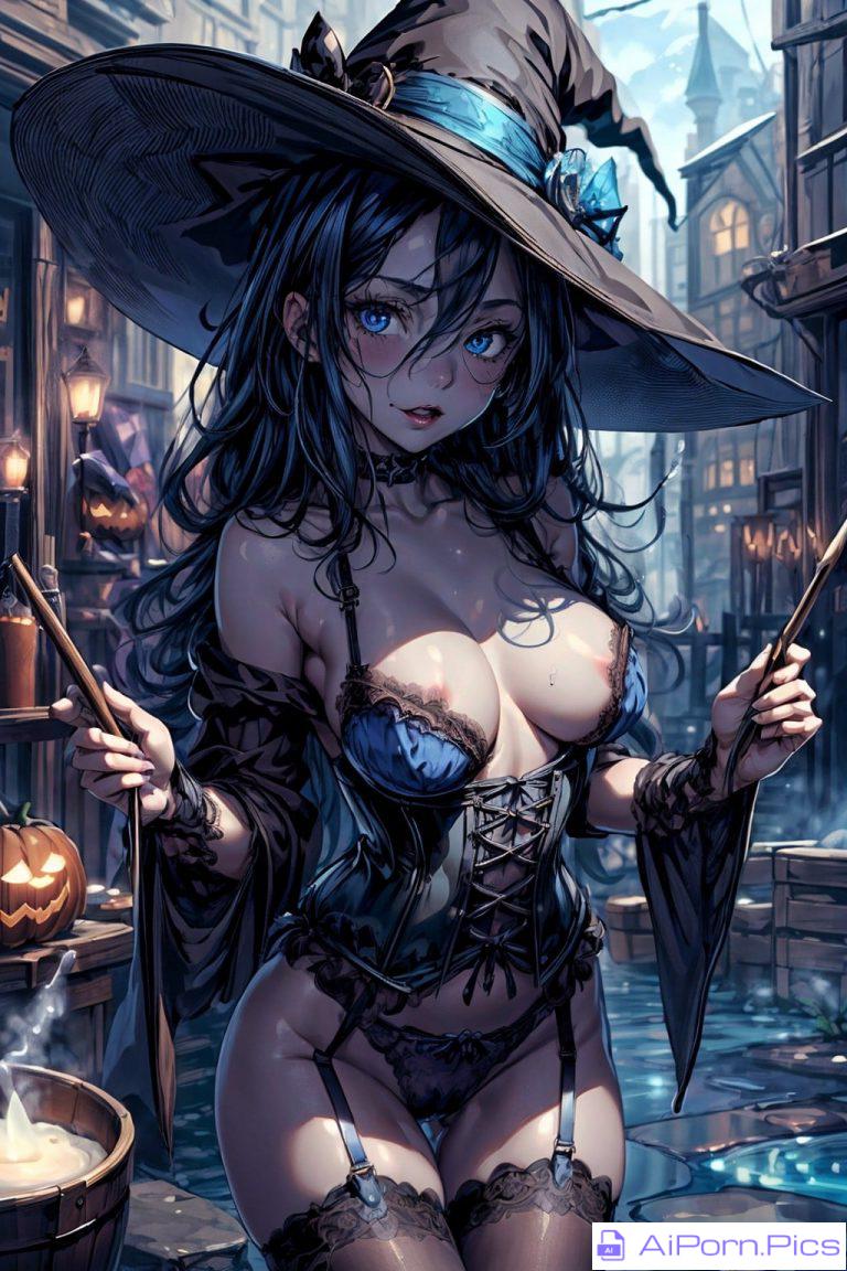 Sexy Witch Blue Hair Version