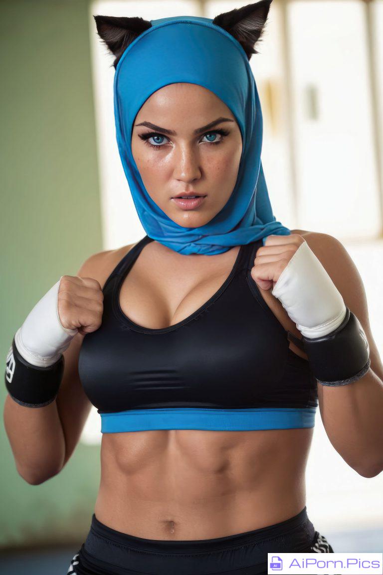 Boxing Hijab Catgirl