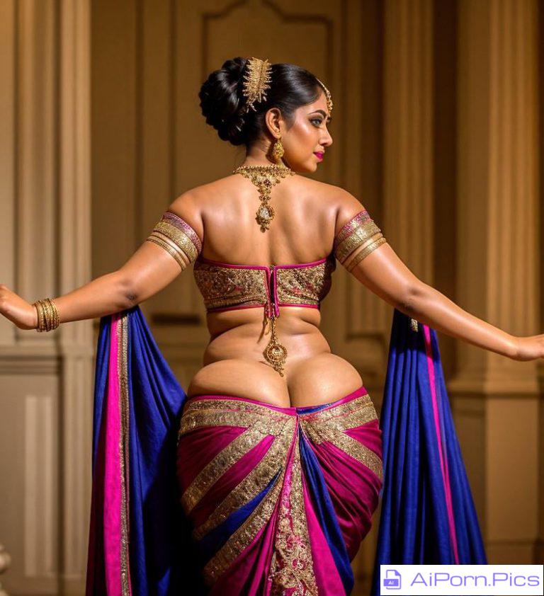 Sensual Indian showing her sexy ass crack in saree