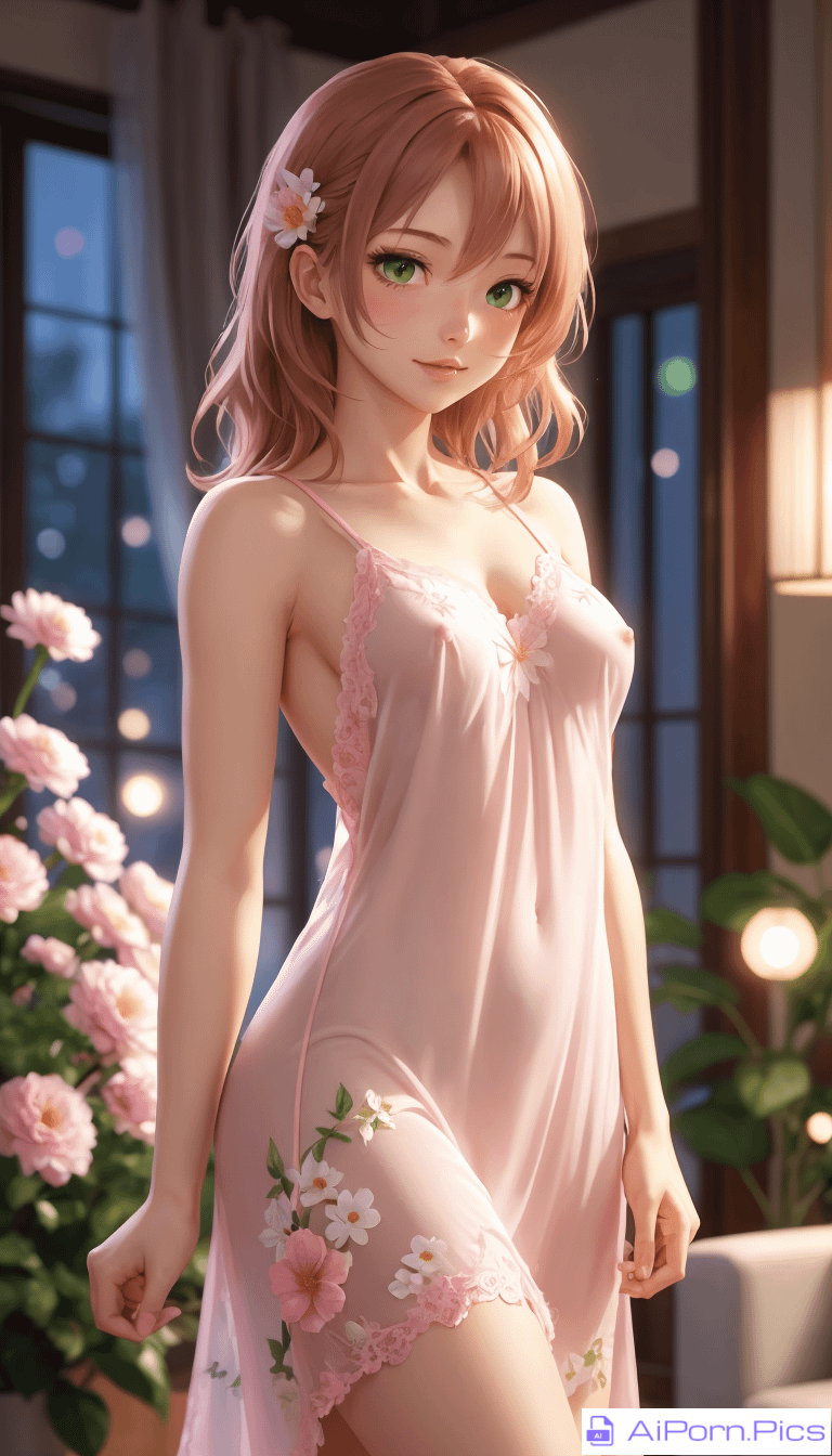 Pink and Flowers Nightgown