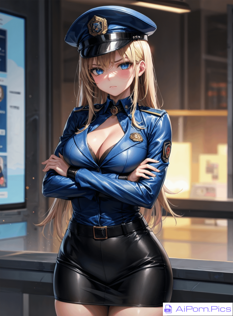 Stern police woman