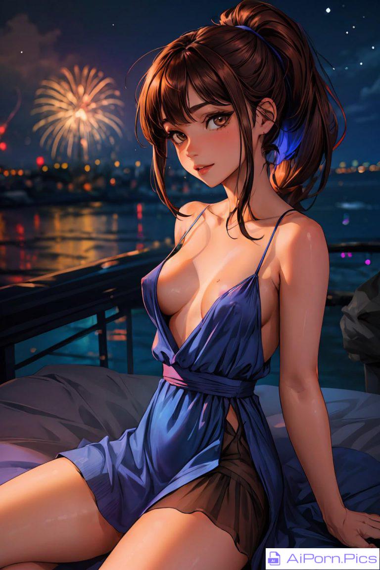 relaxing by the fireworks