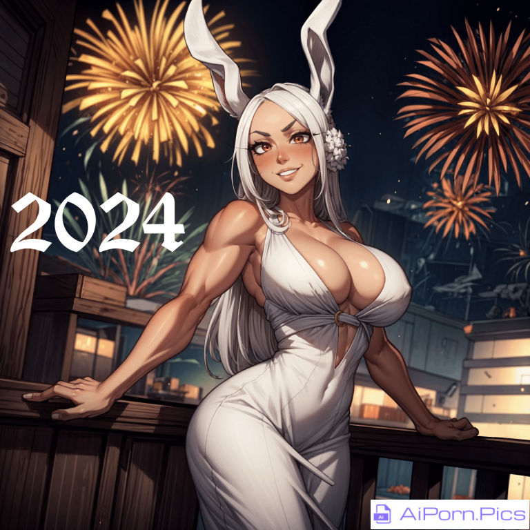 Happy New Years from Mirko!🎆[My Hero Academia] generated by (@moistsaltyscrap)