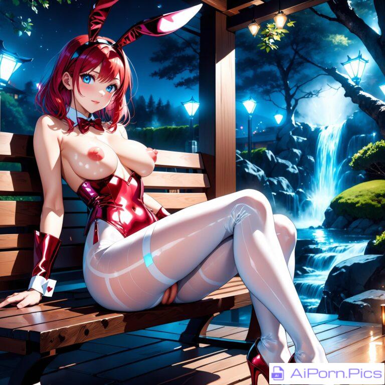 bunny girl relaxing in the garden