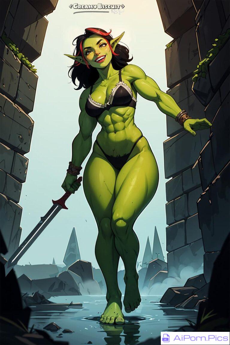 Green-Skinned Swordsmistress