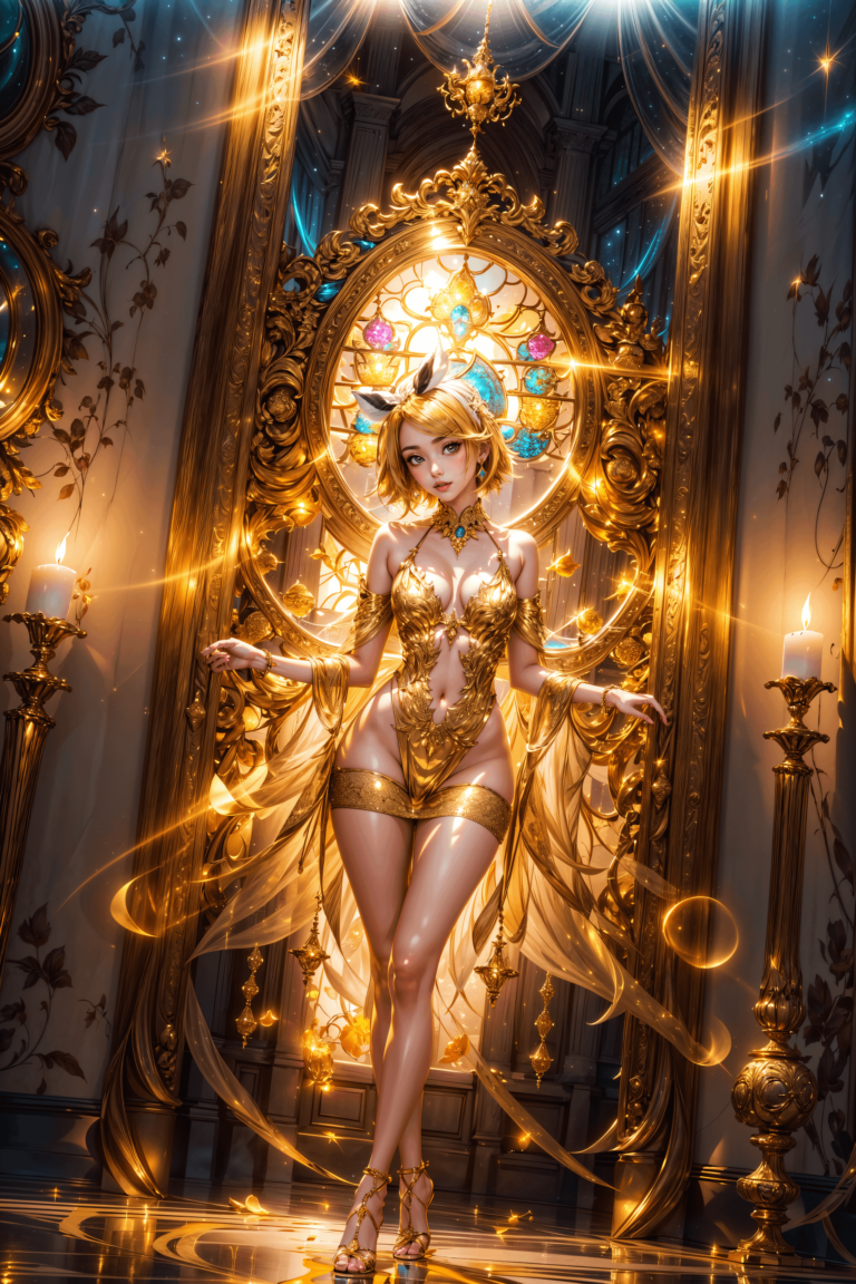 Kagamine Rin in Gold Accents