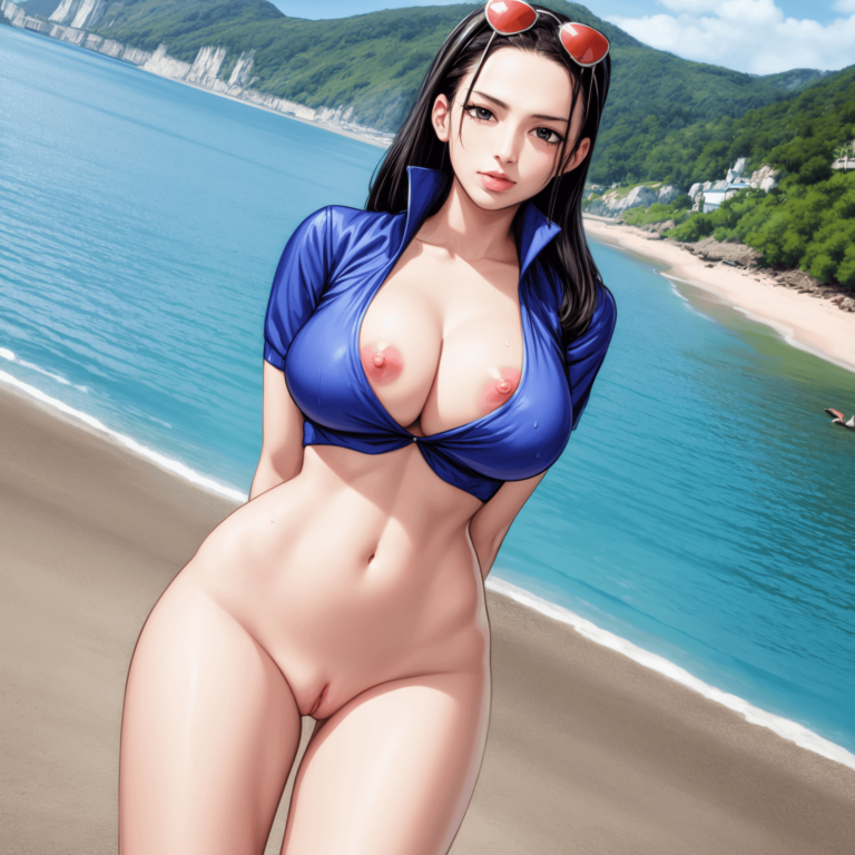 Nico Robin strips to cool off