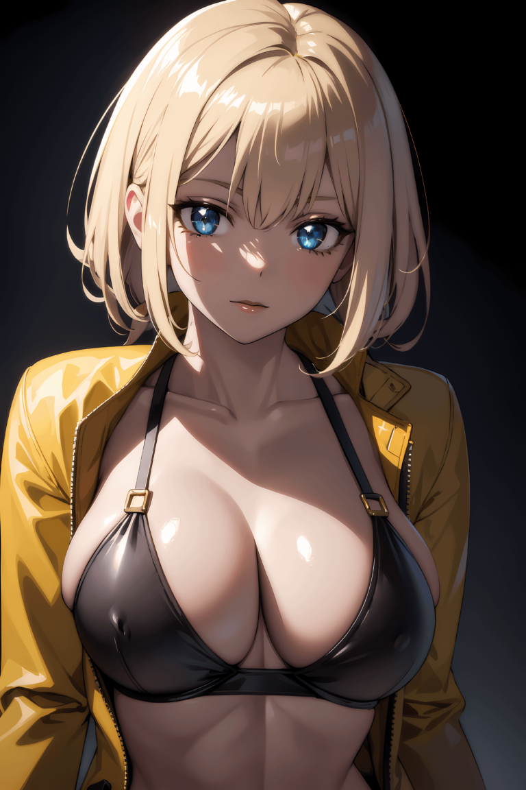 Yellow jacket and big boobs