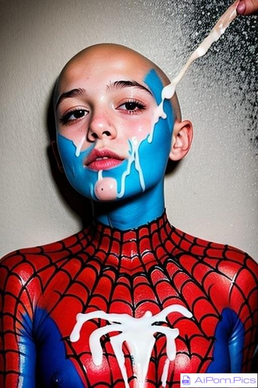 finishing touches on spidey bodypaint