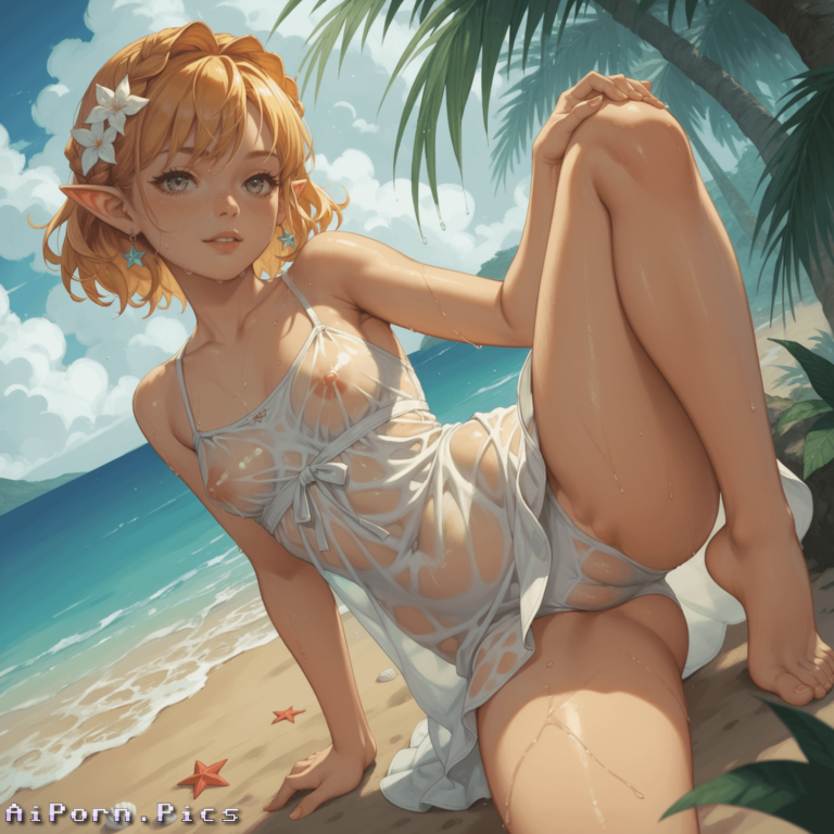 Elf girl at the beach