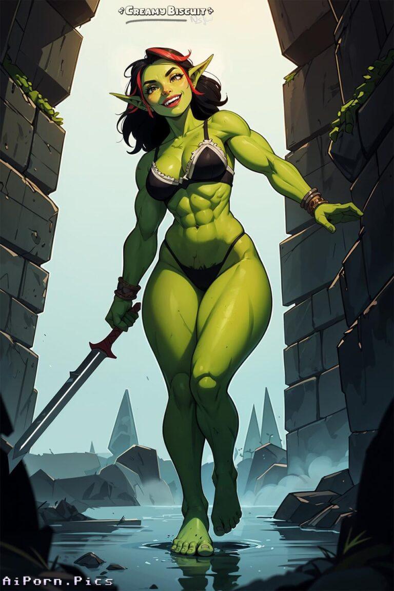 Green-Skinned Swordsmistress