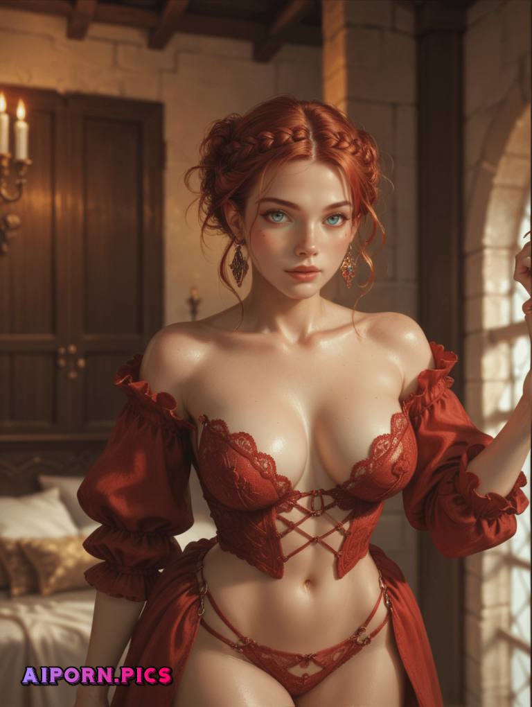 Redhead in castle