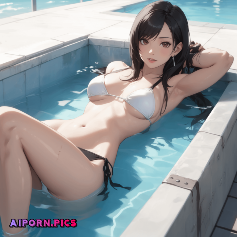 Tifa lounging in the pool