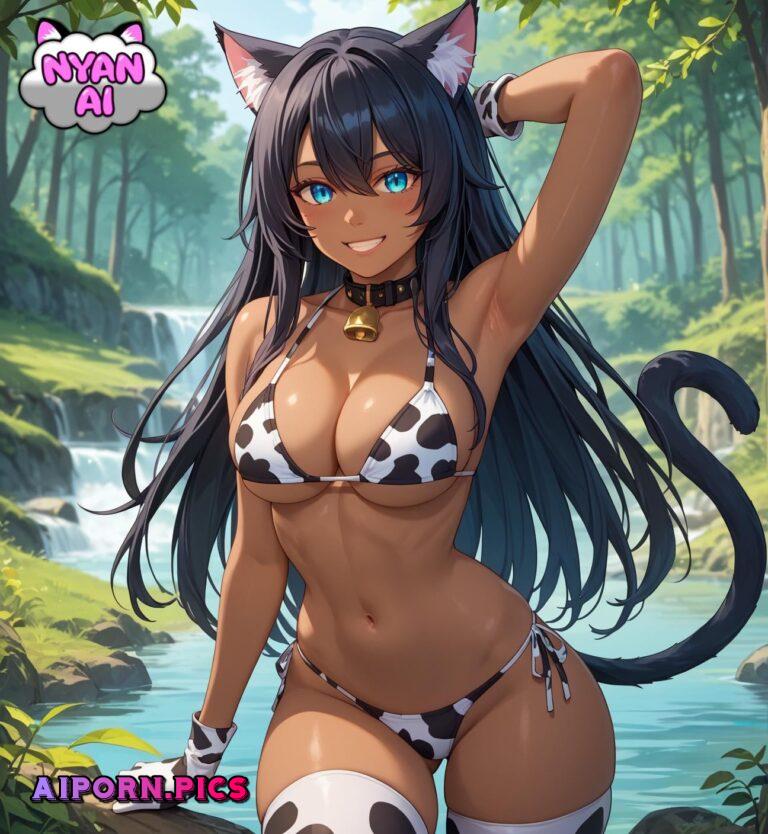 AI Catgirl Posing in Woods ---- Nyan AI