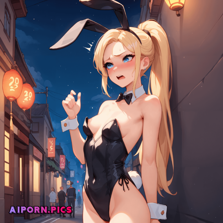 Forced to wear the bunny suit in public