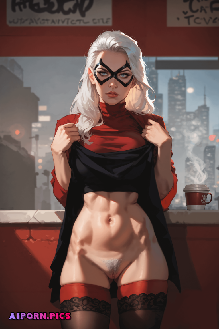 Black cat showing her fit body